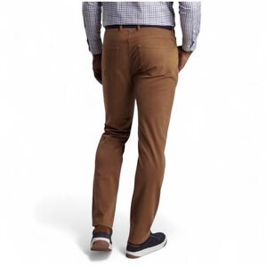 Peter Millar “Ultimate Sateen 5 Pocket Pants” British Tan 38x30 Preppy Office